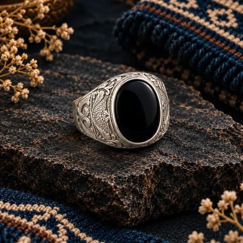 Anillo Ónix Ovalado