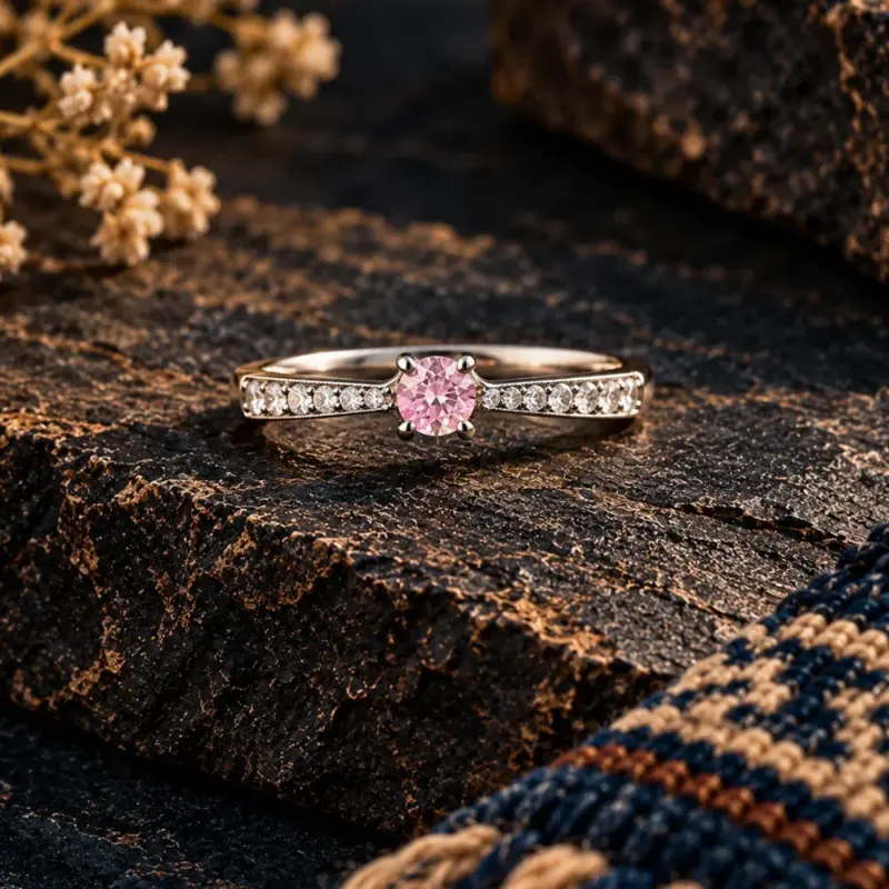 Anillo Cuarzo Rosa