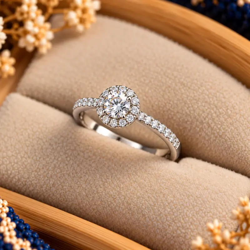 Anillo Halo Brillante