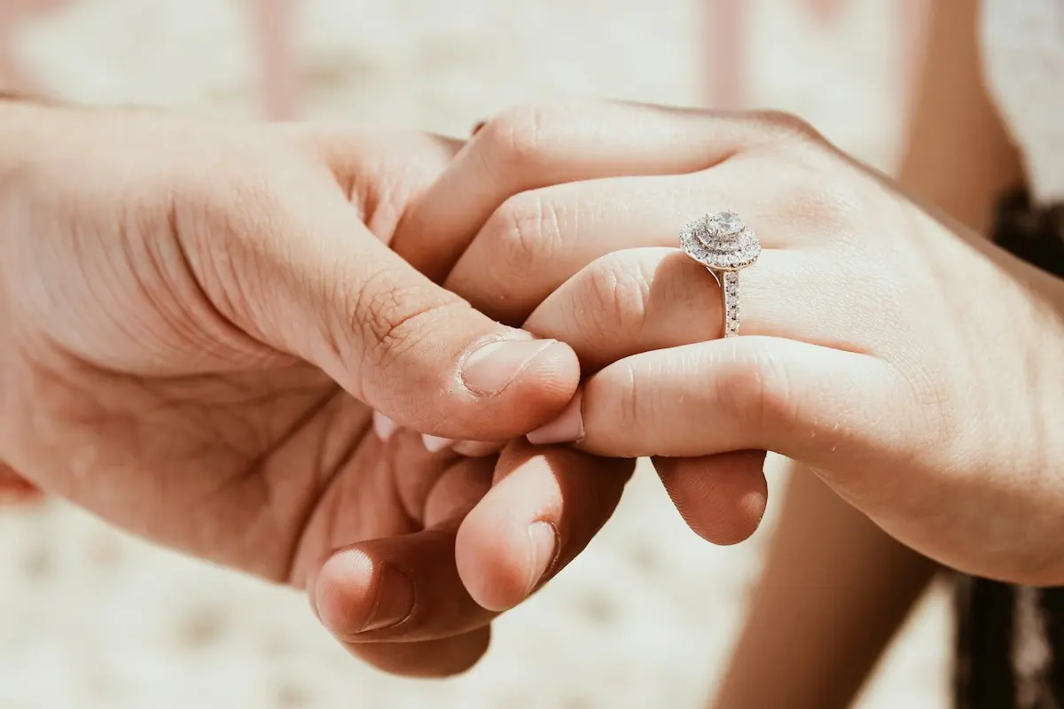 Anillo sorpresa Una persona sostiene la mano de otra con un anillo: cómo averiguar la talla para un anillo sorpresa