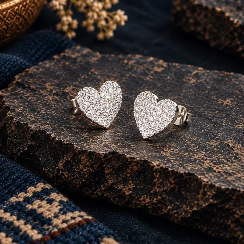 Aretes Corazón de Cristal