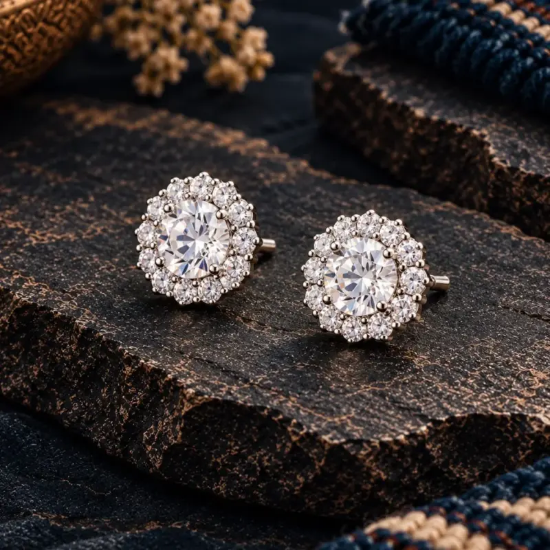 Aretes Halo Brillante