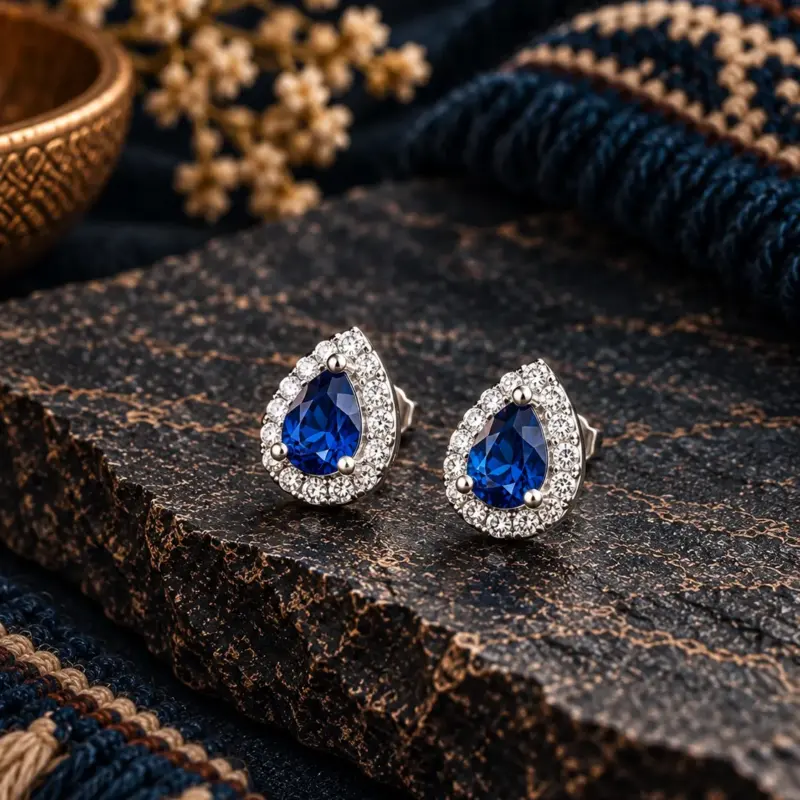 Aretes Gota Zafiro